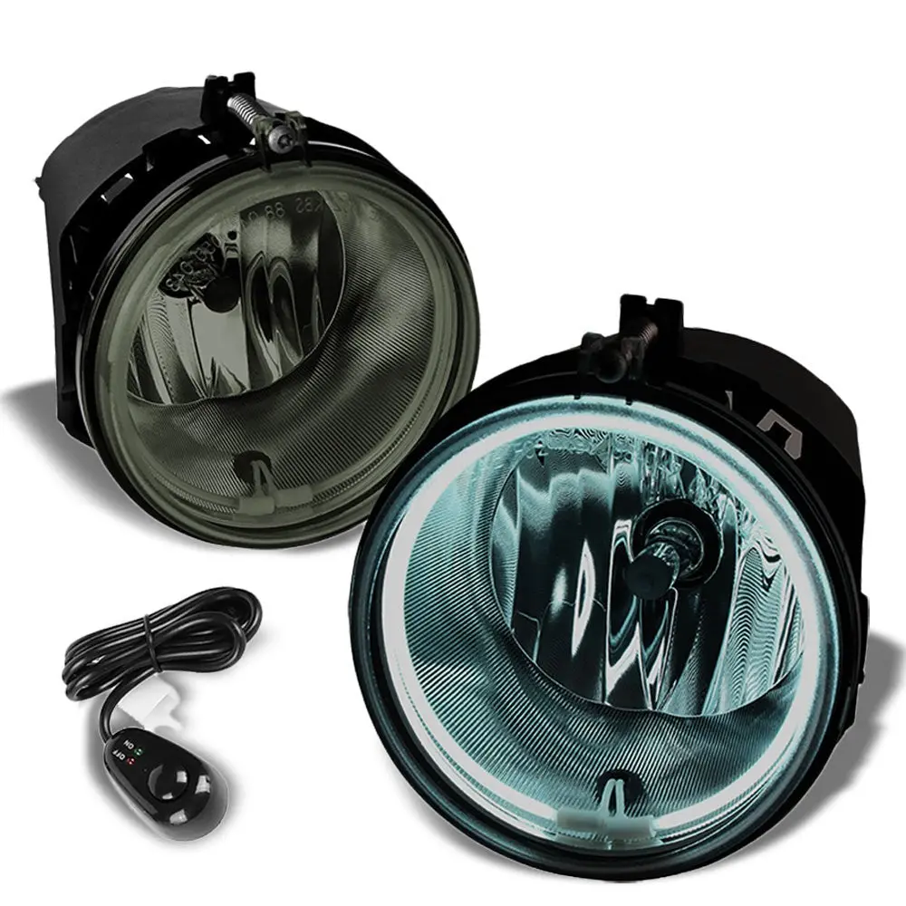 Smoke Lens Chrome Housing Oe Halo Ccfl Front Bumper Fog Light/Lamp+Switch 1