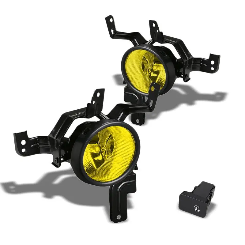Front Bumper Driving Fog Light Lamp Kit+H11 Bulbs Amber Lens For 07-09 Honda Crv 1