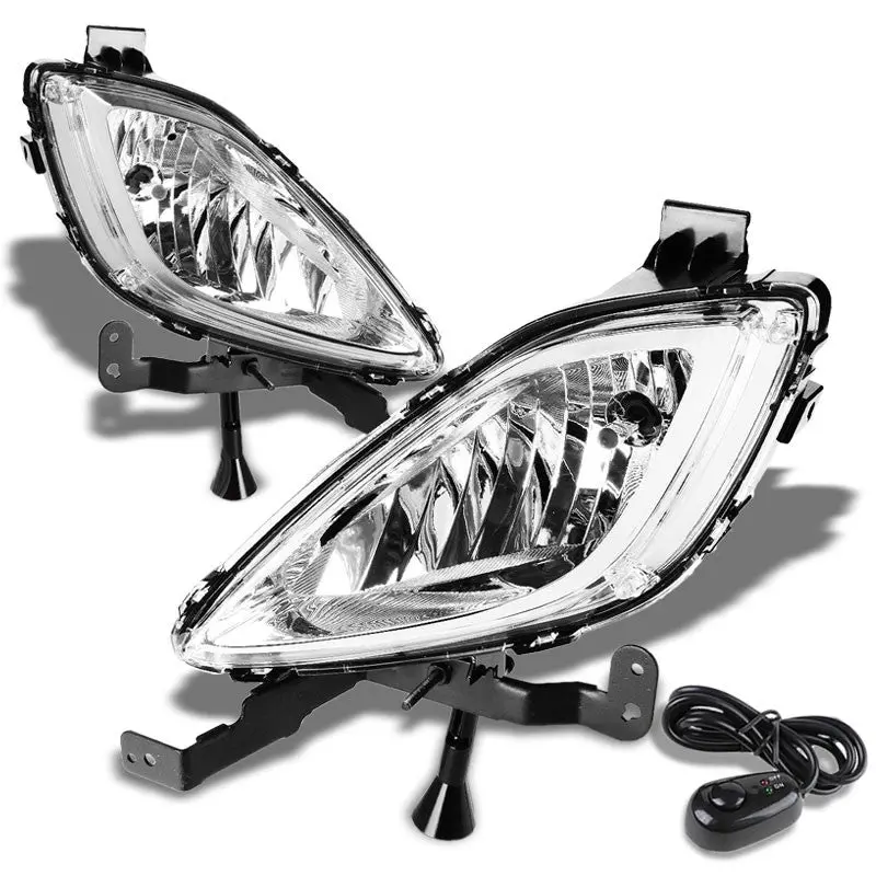 Clear Lens Chrome Housing Front Bumper Fog Light/Lamp For 11-13 Elantra 1