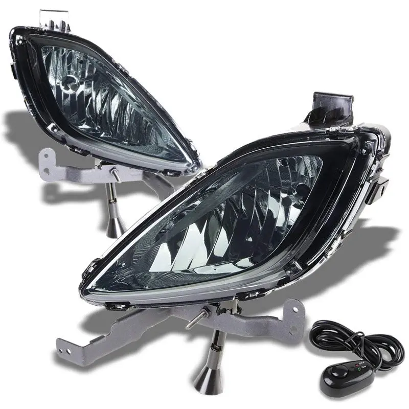 Smoke Lens Chrome Housing Front Bumper Fog Light/Lamp For 11-13 Elantra 1