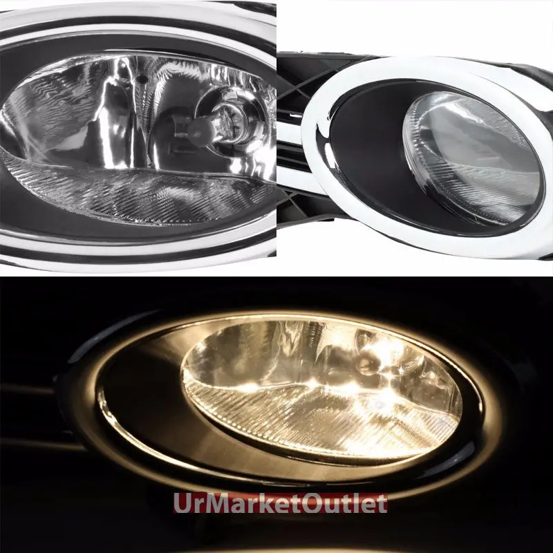 Clear Lens Front Bumper Fog Light Lamp W/Bezel +Switch For 14-16 Odyssey El5 1