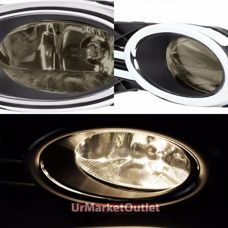Smoke Lens Front Bumper Fog Light Lamp W/Bezel +Switch For 14-16 Odyssey El5 1