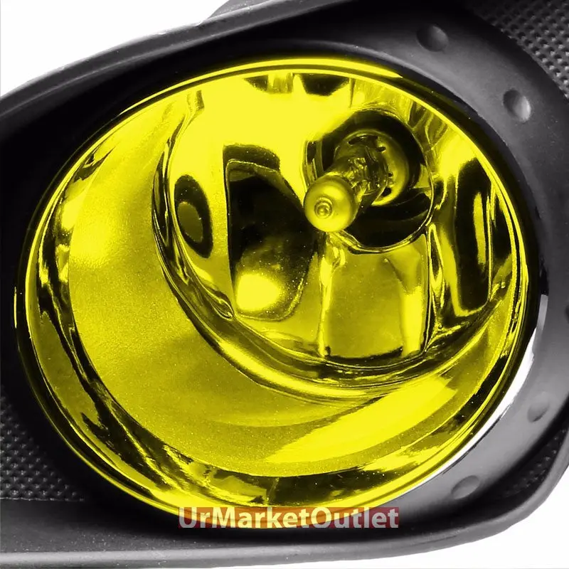 Amber Lens Fog Light Lamp Black Ring Bezel +Switch For 09-10 Corolla E140 1
