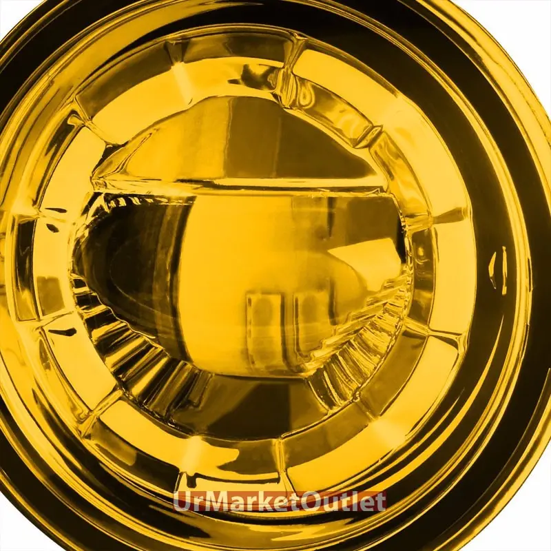 Yellow Amber Led Projector Replacement Bumper Round Fog Light Lamp +Mount 1