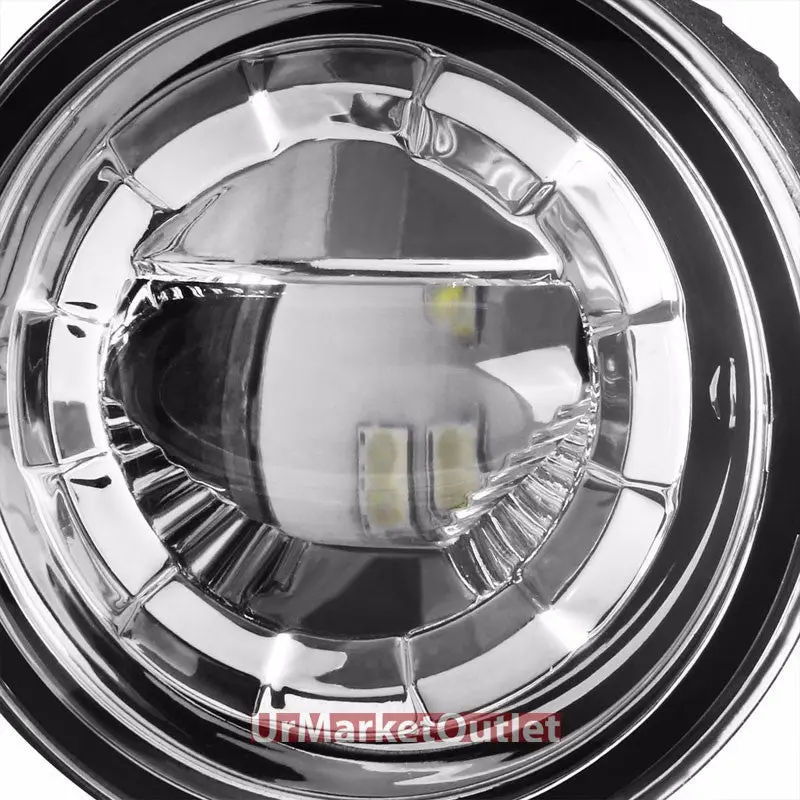 Clear Len Led Projector Front Replacement Bumper Round Fog Light Lamp +Mount 1