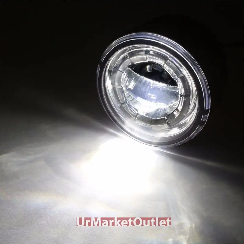 Clear Len Led Projector Front Replacement Bumper Round Fog Light Lamp +Mount 2
