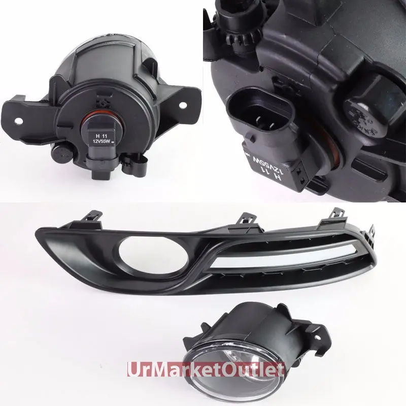 Clear Lens Oe Front Bumper Fog Light Lamp+Bezel +Switch For 13-16 Sentra B17 2