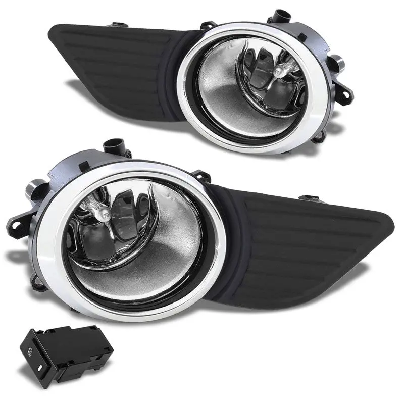 Front Bumper Replace Fog Light Lamp Chrome Bezel+Bulb Clear Len For 11-17 Sienna 1