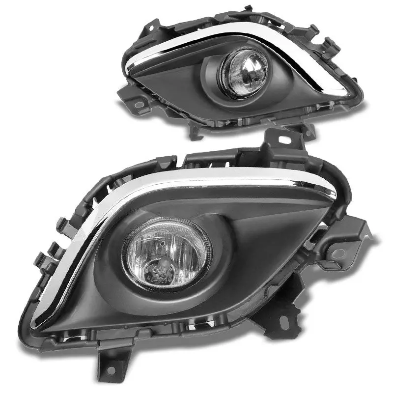 Front Bumper Fog Light Lamp Kit Chrome Bezel+Bulb Clear Lens For 14-16 Mazda 6 1