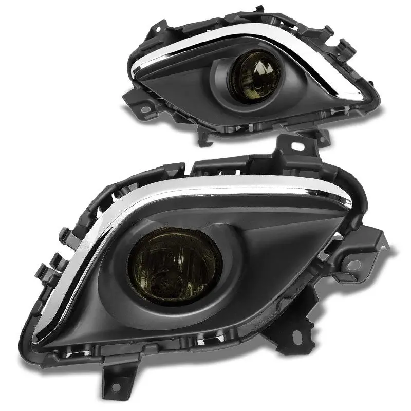 Front Bumper Fog Light Lamp Kit Chrome Bezel+Bulb Smoke Lens For 14-16 Mazda 6 1