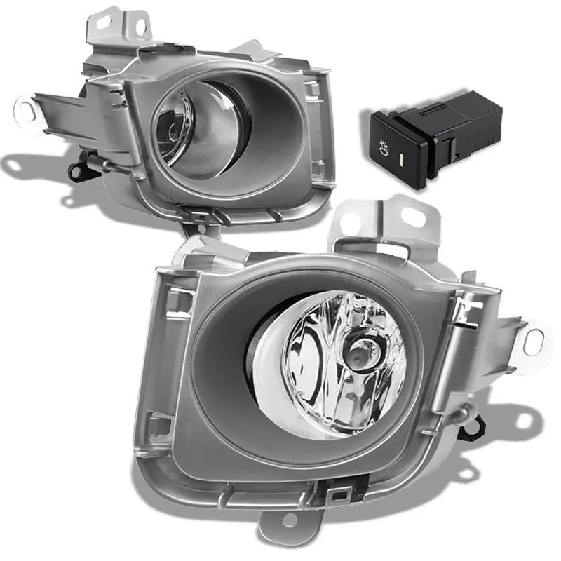 Front Bumper Driving Fog Light Lamp+Bezel H11 Bulbs Clear Lens For 10-12 Prius 1