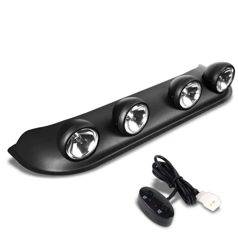 Roof Top Mount Fog Light Lamp Bar Black Bezel Clear Lens Fit Offroad Truck Suv 1