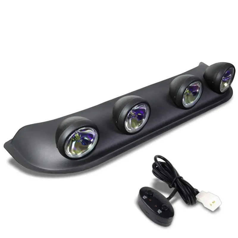 Roof Top Mount Fog Light Lamp Bar Black Bezel Neo Chrome Lens Fit Truck Suv Atv 1