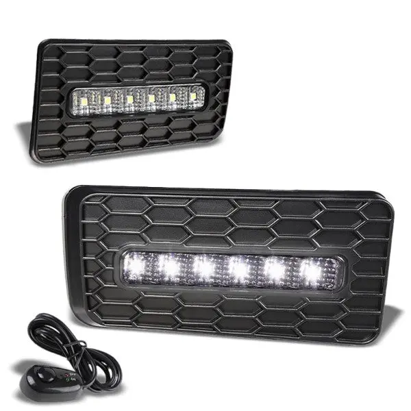 White Led Front Bumper Fog Light Lamp+Cover+Switch For 07-15 Silverado/Suburban 1