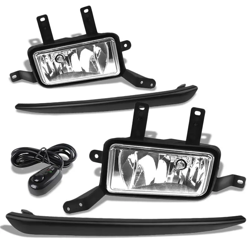 Front Oe Fog Light Lamp+Black Bezel+Bulbs Clear Lens For 15-20 Tahoe/Suburban 1