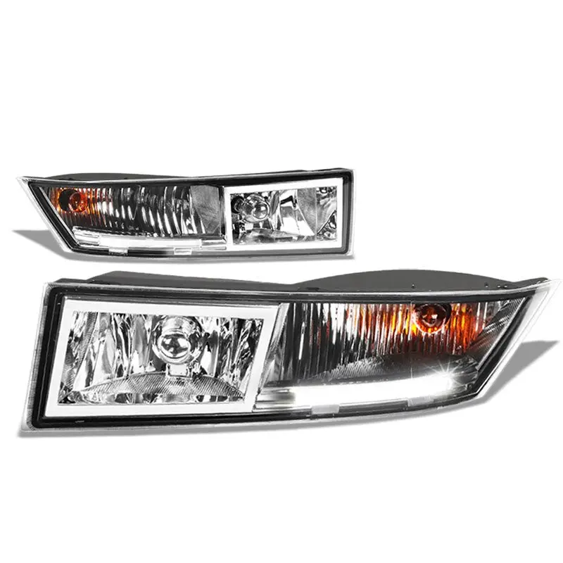 Front Bumper Driving Fog Light Lamp+Led Drl Bar Clear Lens For 07-14 Escalade 1
