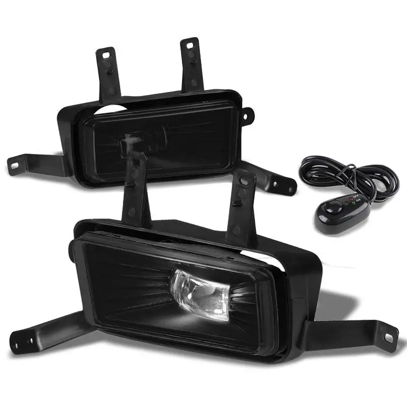 Front Bumper Driving Fog Light Lamp Kit 12V 6000K Led Smoke Lens For 15-17 Tahoe 1