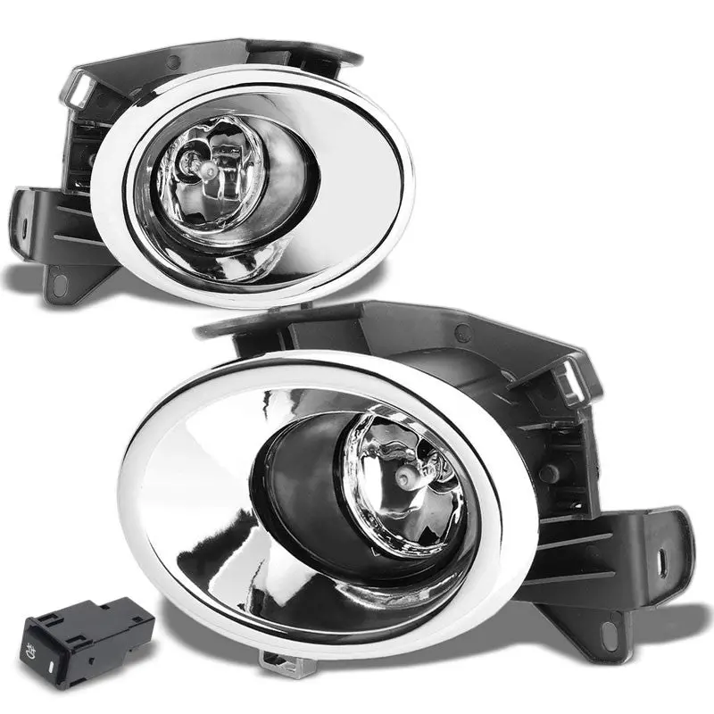 Front Bumper Fog Light Lamp Chrome Bezel+Bulb Clear Lens For 13-16 Pathfinder 1