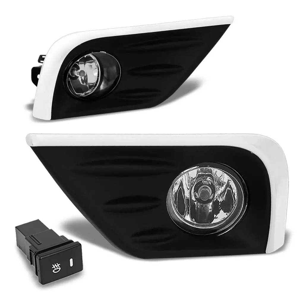 Clear Lens Chrome Trim Bezel Cover Fog Light Lamp For 16-18 Nissan Altima Sedan 1