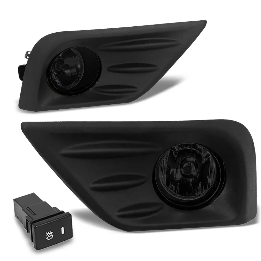 Smoke Lens Black Trim Bezel Cover Fog Light Lamp For 16-18 Nissan Altima Sedan 1