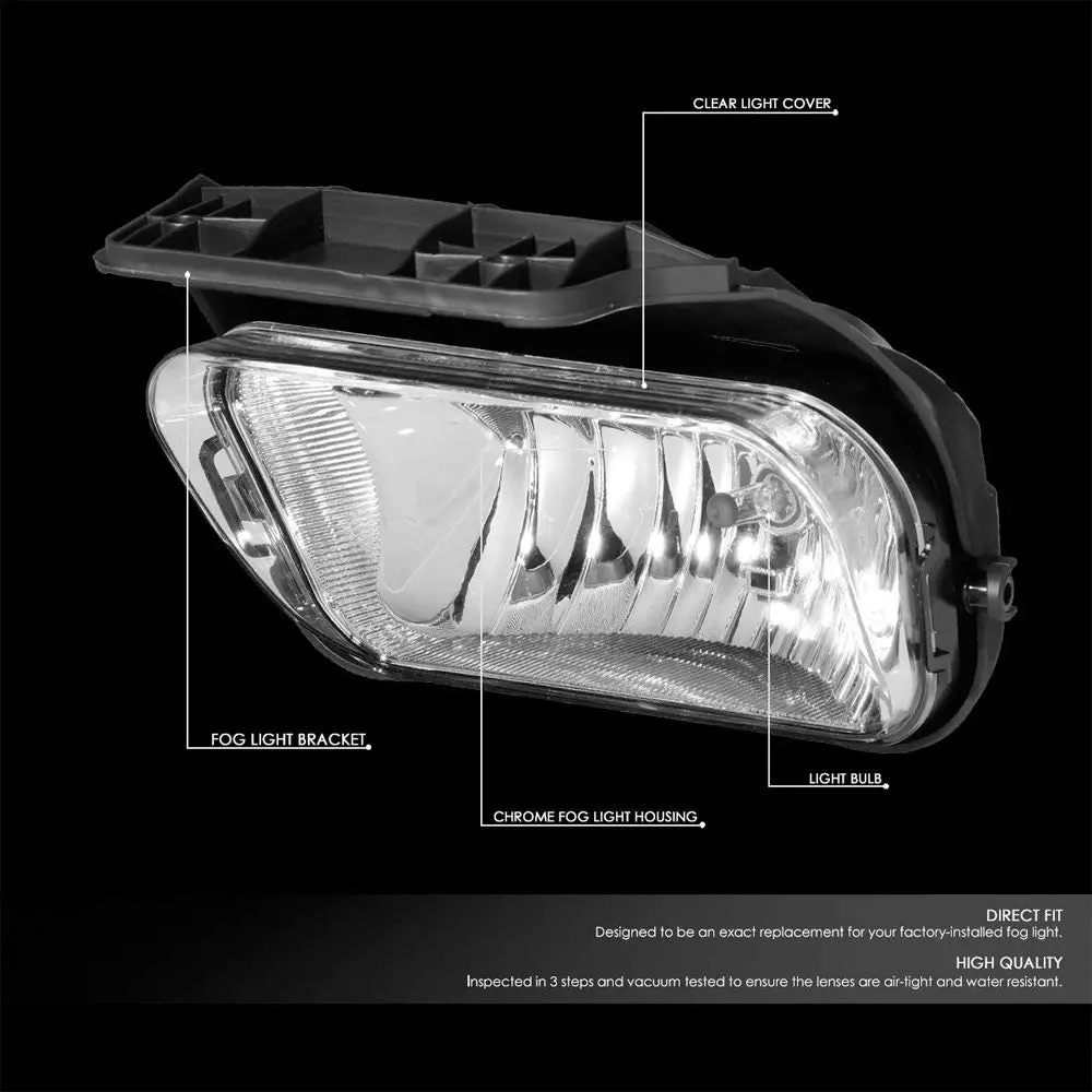 Front Bumper Clear Lens Fog Light Lamp+Bulbs For 04-07 Silverado 1500 Hd Classic 2