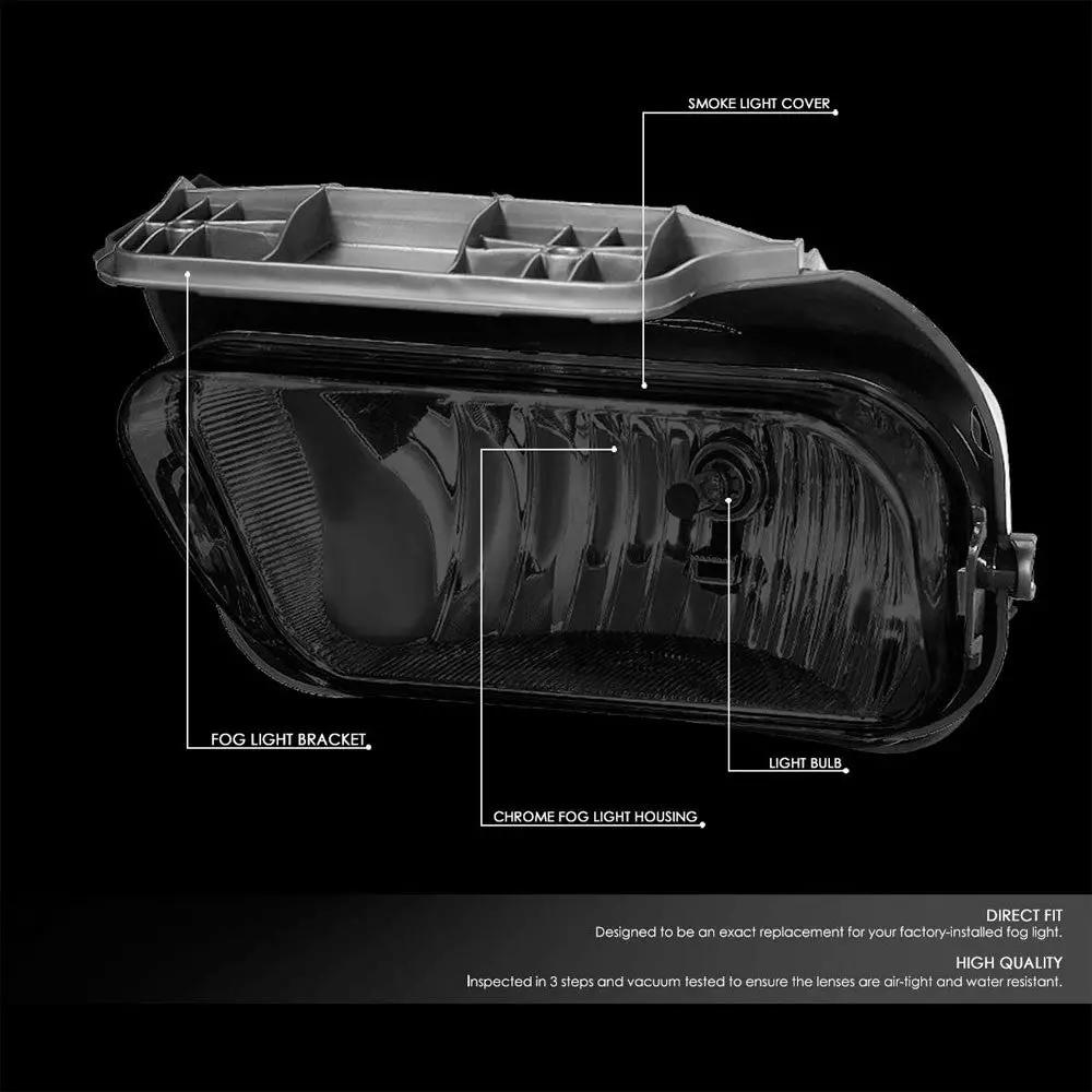 Front Bumper Smoke Lens Fog Light Lamp+Bulbs For 04-07 Silverado 1500 Hd Classic 2