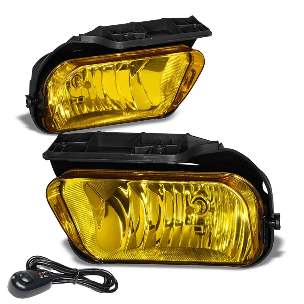 Front Bumper Amber Lens Fog Light Lamp+Bulbs For 02-06 Chevy Avalanche 1500 2500 1