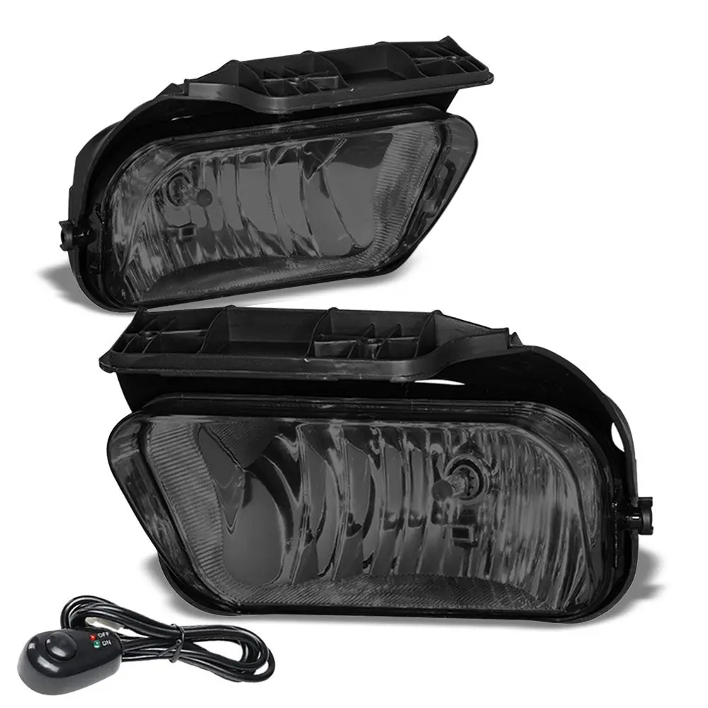Front Bumper Smoke Lens Fog Light Lamp+Bulbs For 02-06 Chevy Avalanche 1500 2500 1