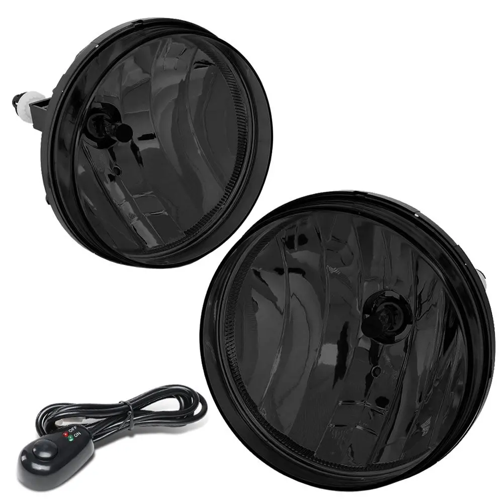 Smoke Lens Oe Bumper Reflector Fog Light Lamp Kit For 07-14 Gmc Sierra 2500 Hd 1