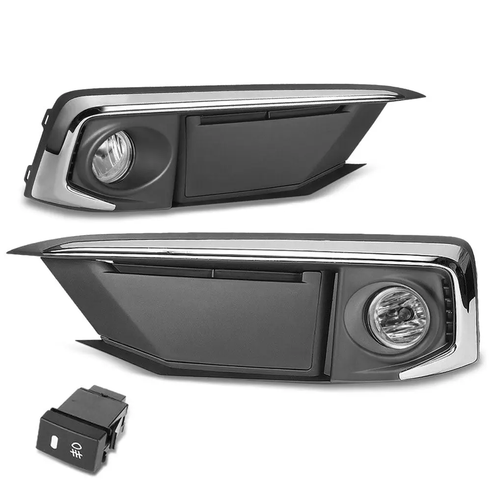 Clear Lens Reflector Bezel Cover Fog Light Kit For 19-Up Honda Civic Fc 2Dr 4Dr 1