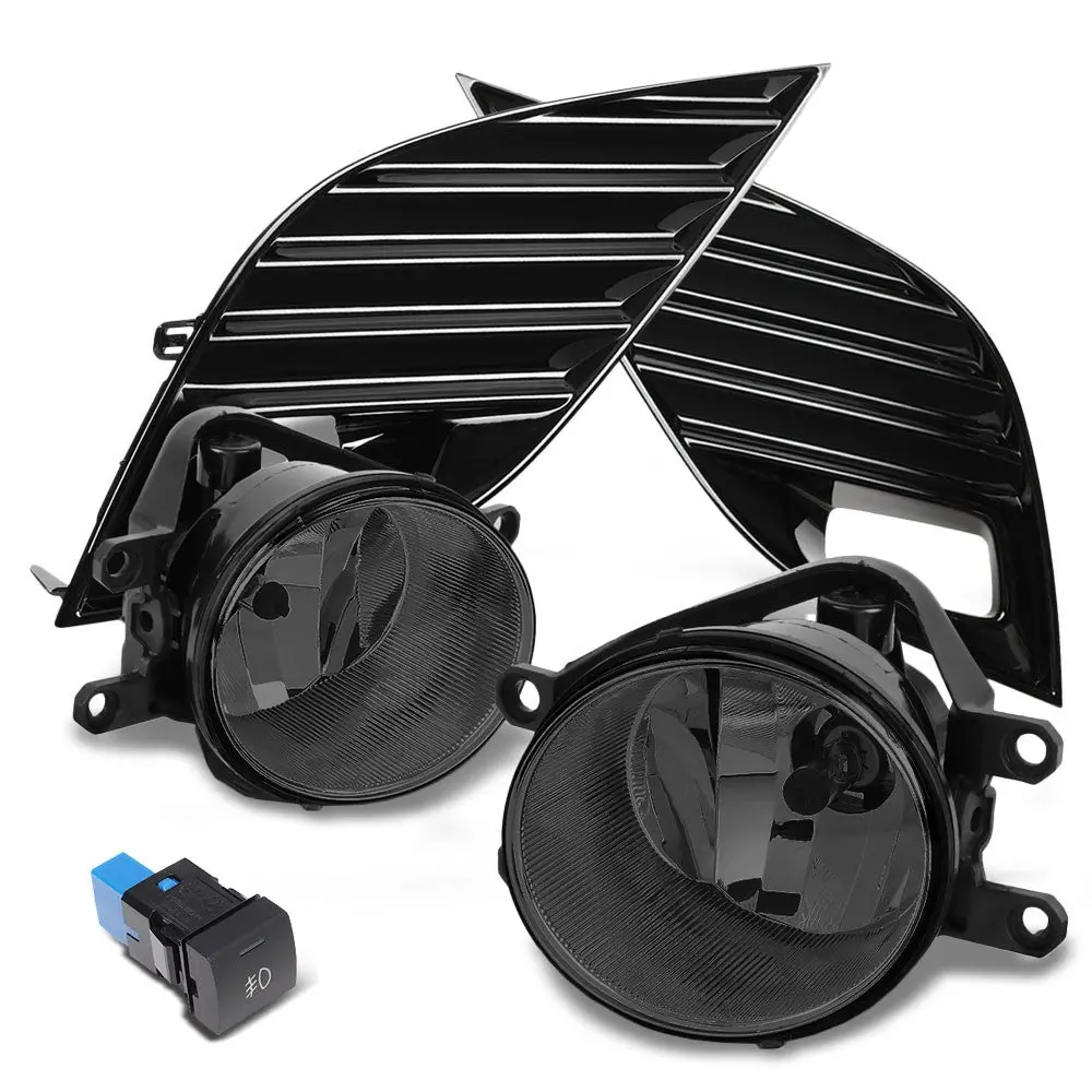 Smoke Lens Bezel Cover Fog Light Lamp For 18-20 Toyota Camry Xv70 Se Xse 1