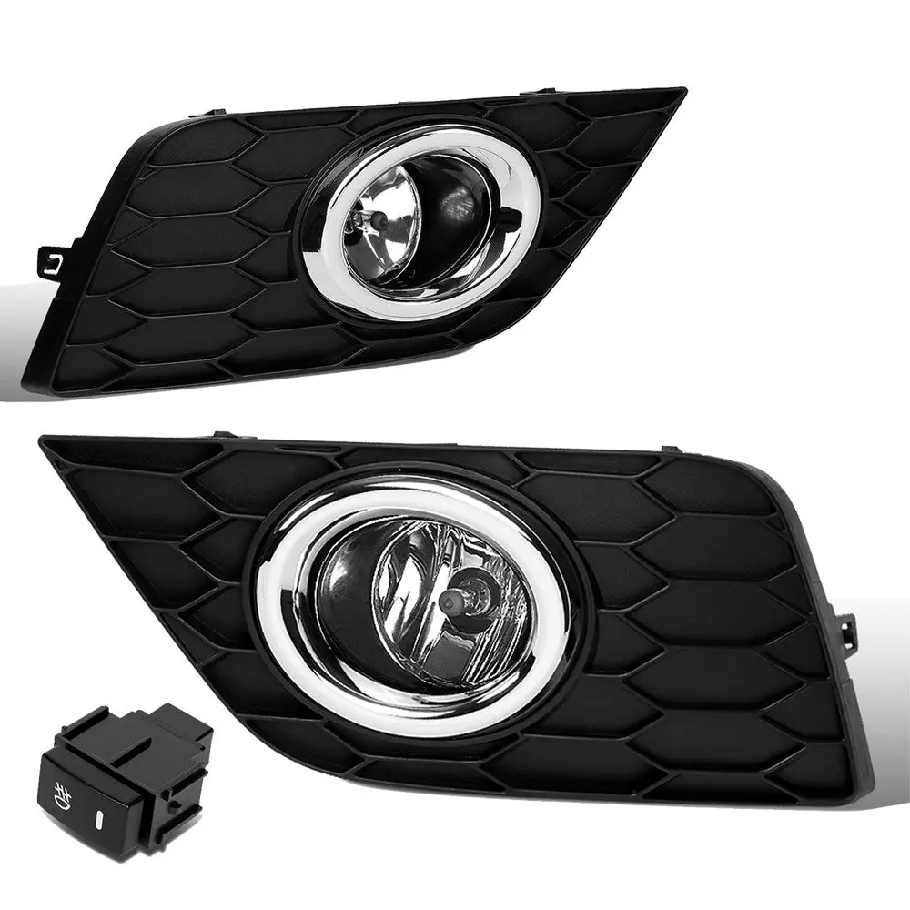 Front Bumper Replace Left/Right Halogen Fog Light H11 W/Switch For 16-19 Sentra 1
