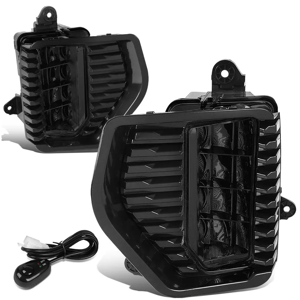 Front Bumper Replace Smoke Led Fog Light W/Switch For 19-21 Sierra 1500 1