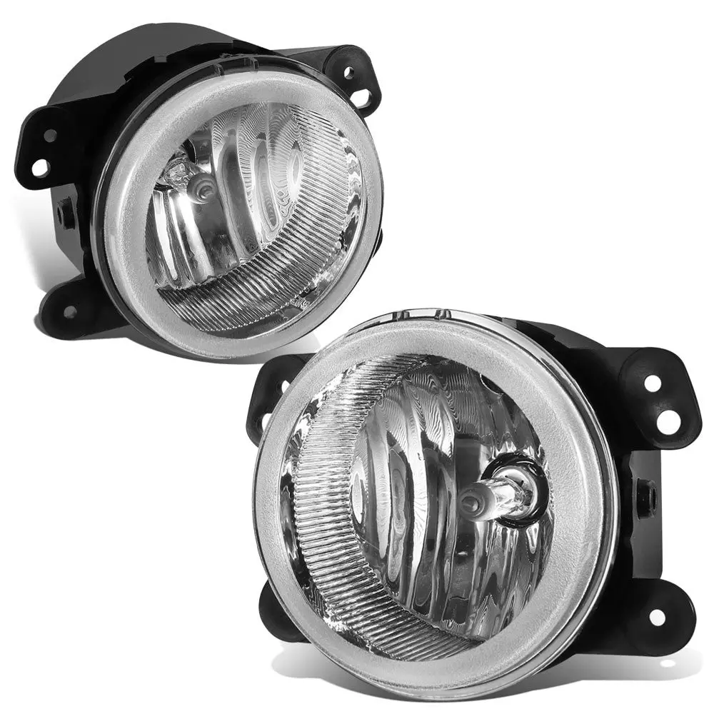 Clear Lens Front Bumper Fog Light Lamps For 05+ 300 Touring Pt Cruiser Journey Magnum Wrangler Jk 1