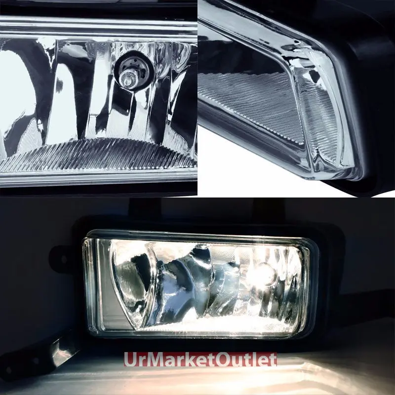 Smoke Lens Front Replacement Bumper Fog Light Lamp+Bulb+Switch For 15+ Chevy/Gmc 1