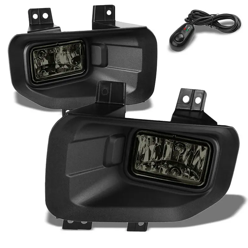 Front Bumper Replace Fog Light Lamp Black Bezel+Bulbs Smoke Lens For 15-17 F-150 1