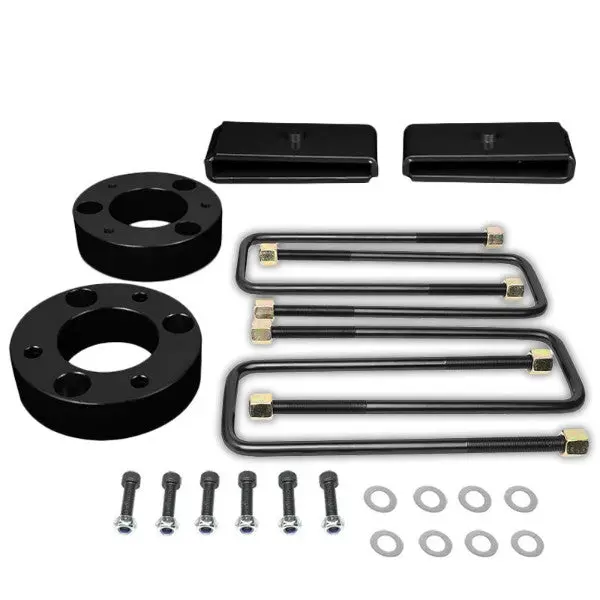 3" F/1" R Black High Mount Leveling Kit Spacer/Block For 07-17 Silverado 1500 1
