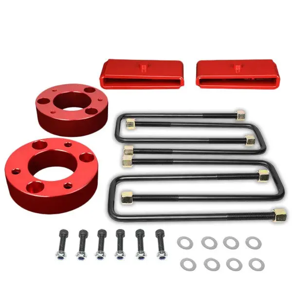 3" F/1" R Red High Mount Leveling Kit Spacer/Block For 07-17 Silverado 1500 1