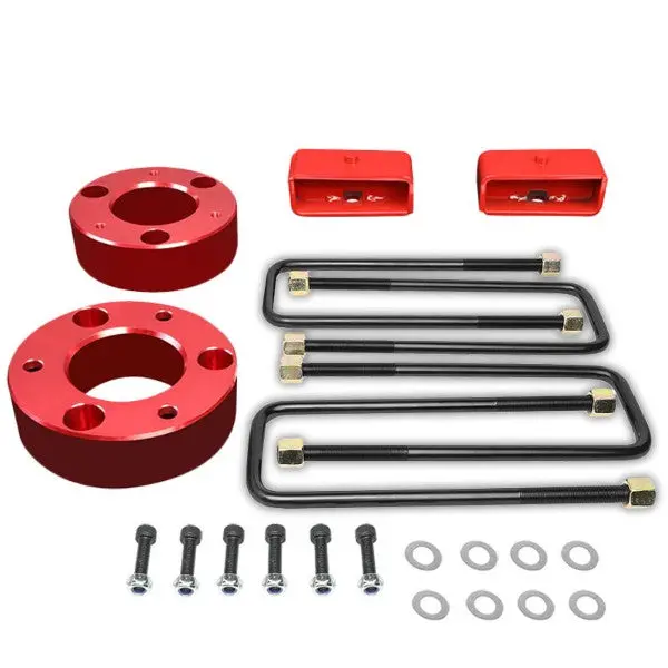3" F/2" R Red High Mount Leveling Kit Spacer/Block For 07-17 Silverado 1500 1