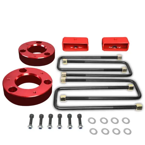 2.5" F/2" R Red High Mount Leveling Kit Spacer/Block For 07-17 Silverado 1500 1