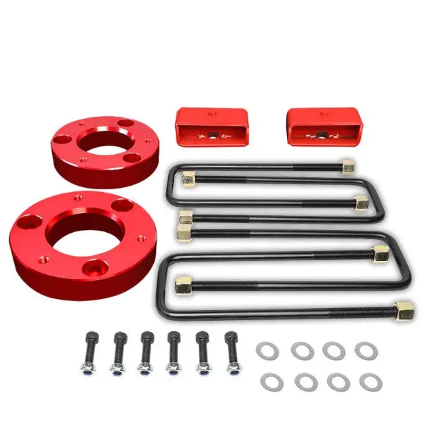 2" F/2" R Red High Mount Leveling Kit Spacer/Block For 07-17 Silverado 1500 1