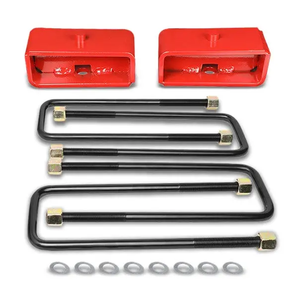 2" Rear Red Leaf Spring Mount Leveling Lift Kit Block For 99-17 Silverado 1500 1