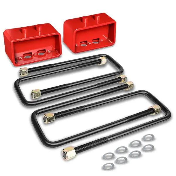 3" Rear Red Leaf Spring Mount Leveling Lift Kit Blocks For 04-17 Ford F-150 1