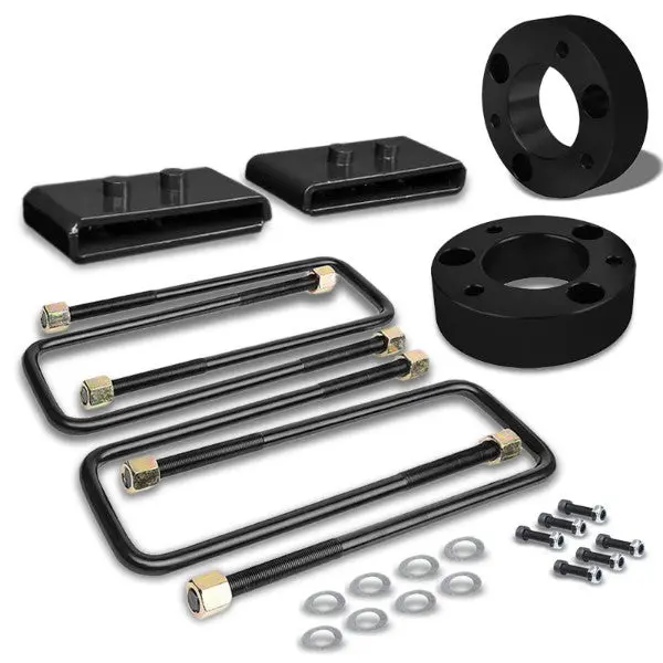 3"F/1"R Black Strut Top/Spring Mt Leveling Lift Kit Spacer/Block For 04-17 F-150 1