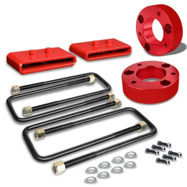 3" F/1" R Red Strut Top/Spring Mt Leveling Lift Kit Spacer/Block For 04-17 F-150 1