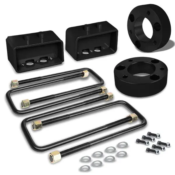 3"F/3"R Black Strut Top/Spring Mt Leveling Lift Kit Spacer/Block For 04-17 F-150 1