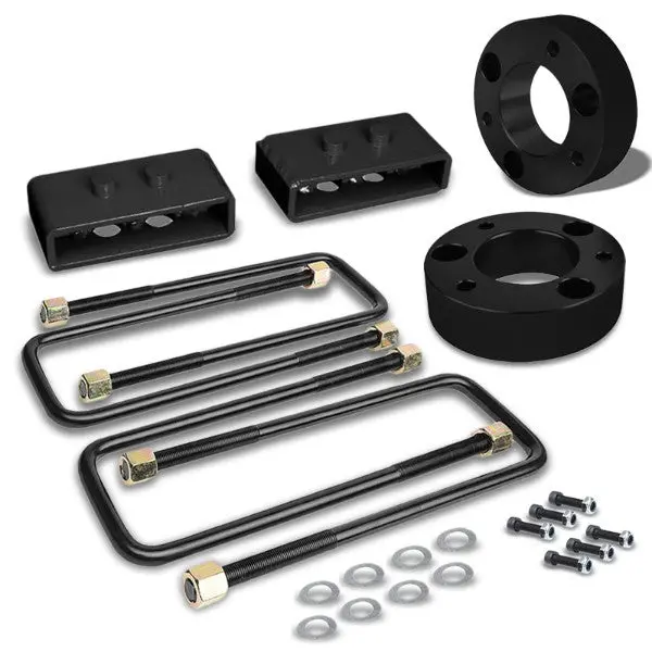 2.5"F/1.5"R Blk Strut Tp/Spring Mt Leveling Lift Kit Spacer/Block For 04-17 F150 1