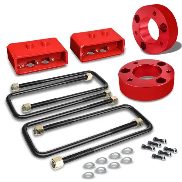 2.5"F/2"R Red Strut Top/Spring Mt Leveling Lift Kit Spacer/Block For 04-17 F-150 1