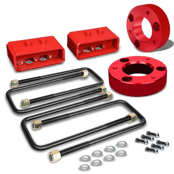 2" F/2" R Red Strut Top/Spring Mt Leveling Lift Kit Spacer/Block For 04-17 F-150 1