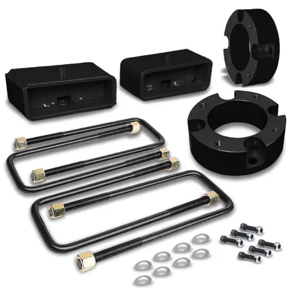 3"F/2"R Blk Strut Tp/Lf Spring Mt Lvling Lift Kit Spacer/Block For 07-18 Tundra 1